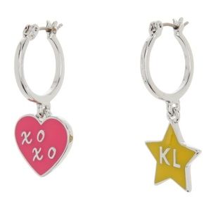 🇫🇷 KARL LAGERFELD PARIS Heart & Star Mismatched Hoop Earrings